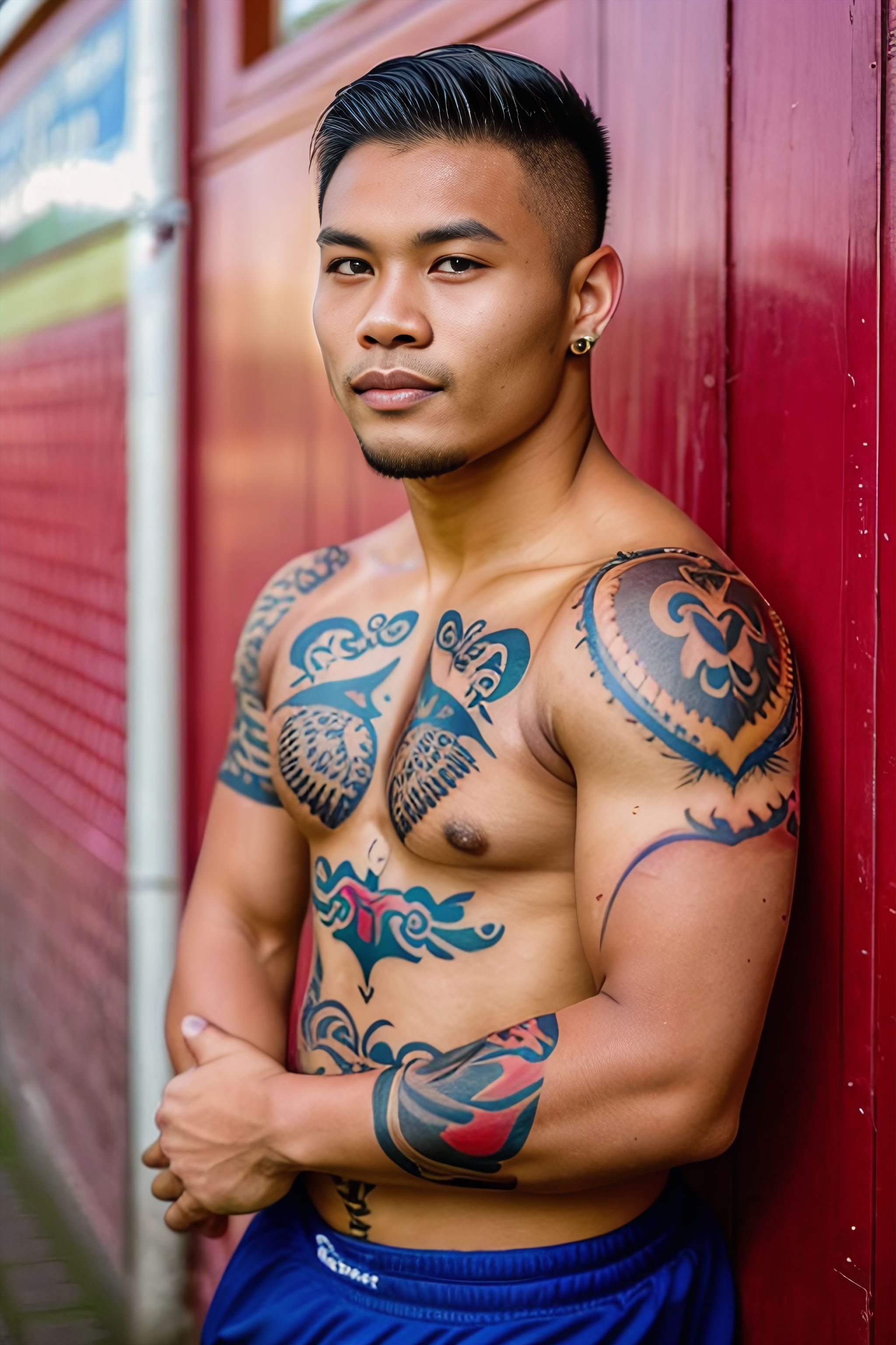 Portrait generated with Stable Diffusion.